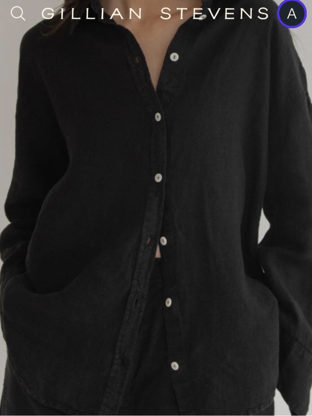 Gillian Stevens Lee linen shirt in noir